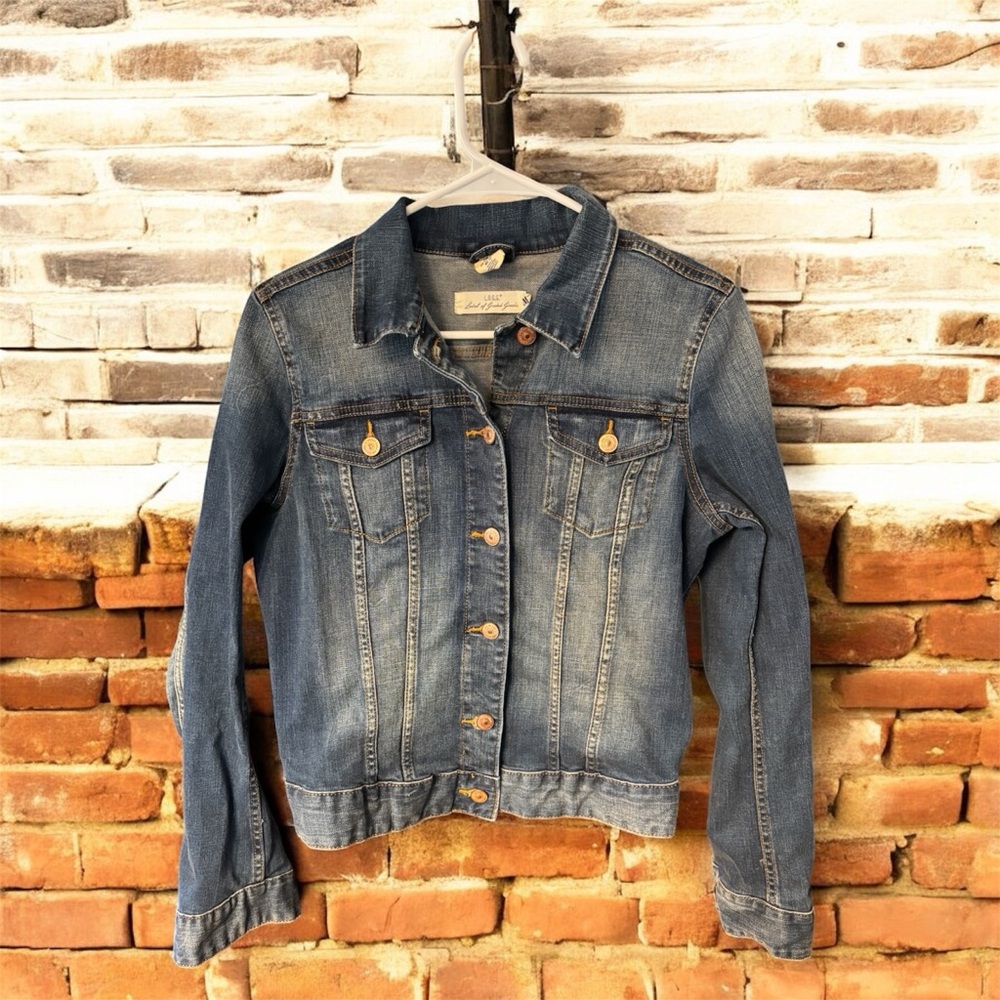 L.O.G.G. By H&M Blue Denim Jean Jacket Faded Distressed Women’s 10